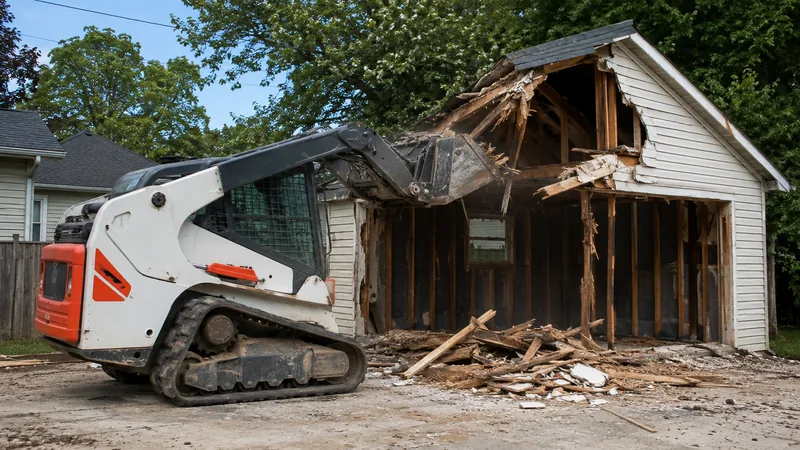 Demolition contractor at work